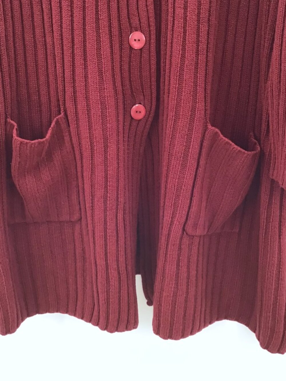 2 V-Neck 3X Tunic Length Sweaters 26/28 Red Gray Cardigan Lagenlook Office Layer - Picture 10 of 13